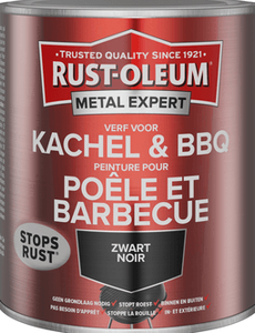 rust-oleum metal expert verf voor kachel & bbq zwart 750 ml