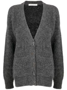 Alessandra Rich cardigan en maille intarsia - Gris