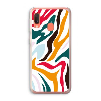 Colored Zebra: Samsung Galaxy A20e Transparant Hoesje