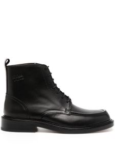 Maison Kitsuné bottines en cuir à lacets - Noir