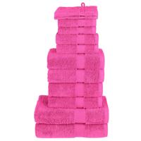 VidaXL 12-delige handdoekenset solund 600 g/m² roze