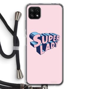 Superlady: Samsung Galaxy A22 5G Transparant Hoesje met koord
