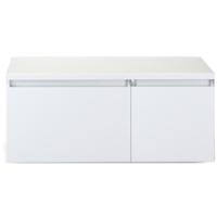 Frozen Badmeubelset 100 cm - Greeplijst in Kleur - Wastafel Onderkast met Bovenblad Wit Hoogglans