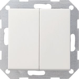 Gira Systeem 55 2-voudig kunststof inbouw drukvlakschakelaar 2x wissel schakelaar, wit (RAL9010)