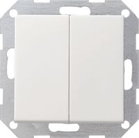 Gira Systeem 55 2-voudig kunststof inbouw drukvlakschakelaar 2x wissel schakelaar, wit (RAL9010) - thumbnail