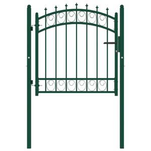 VidaXL Poort met speerpunten 100x100 cm staal groen