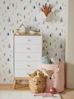 Handige wekelijkse LINE CONFETTI-ladenkast wit