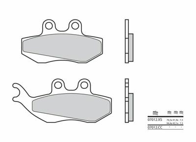 BREMBO Remblokken, voor de moto, Scooter Gesinterd Metaal 07012XS