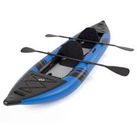 381 cm Opblaasbare Kajak voor 2 Personen Draagvermogen 230 kg 2 Beklede Zitplaatsen Aluminium Peddels Handpomp Blauw