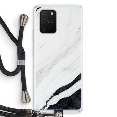 Elegante marmer: Samsung Galaxy S10 Lite Transparant Hoesje met koord