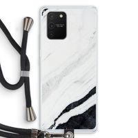 Elegante marmer: Samsung Galaxy S10 Lite Transparant Hoesje met koord