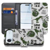 Dino Print Hoesje Voor Apple iPhone Air | Portemonnee Hoesje