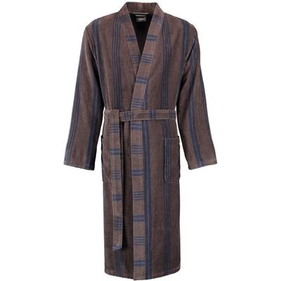 Cawö Cawö Heren Kimono Badjas extra licht 2508 - Tabak 48
