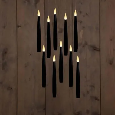 Anna&apos;s Collection LED zwevende kaars 3d flame 15 cm zwart 10 stuks