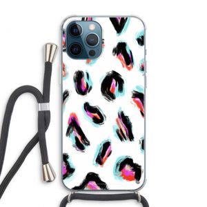 Cheetah color: iPhone 12 Pro Max Transparant Hoesje met koord