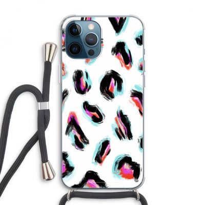 Cheetah color: iPhone 12 Pro Max Transparant Hoesje met koord