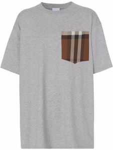 Burberry t-shirt à poche à carreaux - Gris