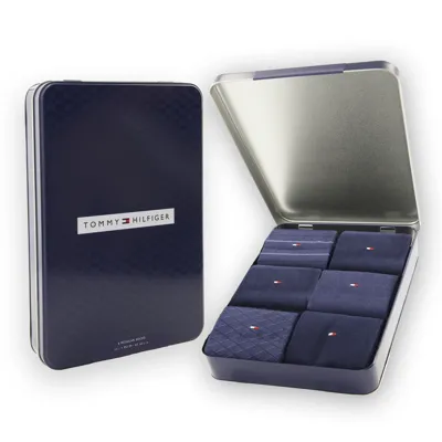 Tommy Hilfiger 6-paar sokken - Heren cadeau verpakking - Multipack katoenen heren sokken -