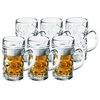 6x Bierpullen/bierglazen 1.3 liter/130 cl/1300 ml van onbreekbaar kunststof - thumbnail