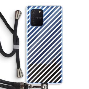 Strepen zwart-wit: Samsung Galaxy Note 10 Lite Transparant Hoesje met koord