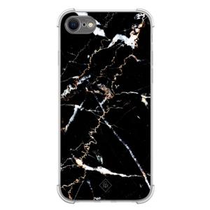 iPhone SE (2020/2022) / 8 / 7 shockproof hoesje - Marmer zwart