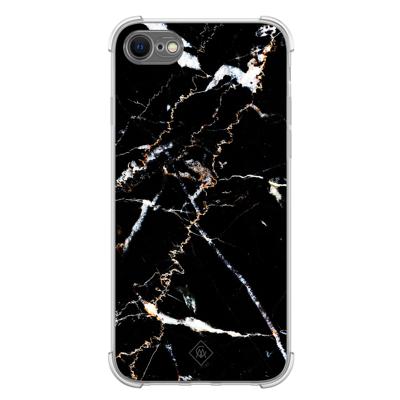 iPhone SE (2020/2022) / 8 / 7 shockproof hoesje - Marmer zwart