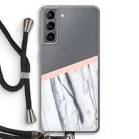 A touch of peach: Samsung Galaxy S21 Transparant Hoesje met koord