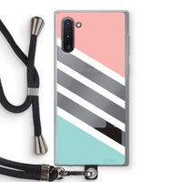 Strepen pastel: Samsung Galaxy Note 10 Transparant Hoesje met koord