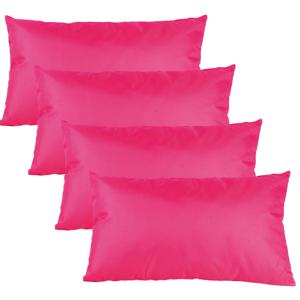 Buiten of tuin sier kussens - 4x - fuchsia roze - 30 x 50 cm - binnen/buiten - tuinbank