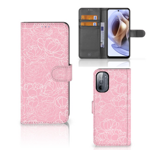 Motorola Moto G31 | G41 Hoesje White Flowers