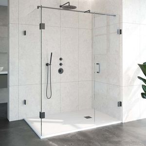 Douchecabine Compleet Just Creating Profielloos 3-Delig 100x160 cm Gunmetal Sanitop