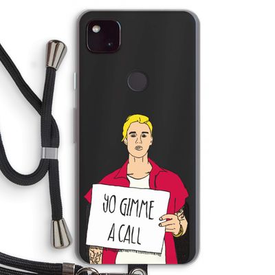 Gimme a call: Pixel 4a 5G Transparant Hoesje met koord