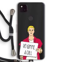 Gimme a call: Pixel 4a 5G Transparant Hoesje met koord