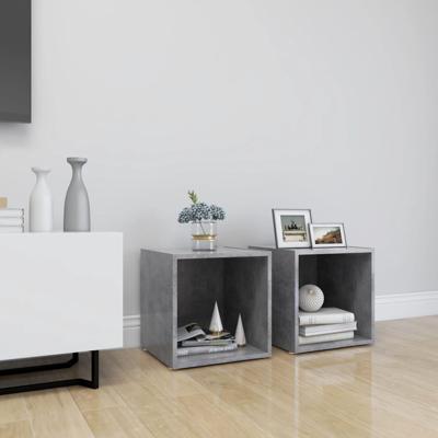 Tv-meubelen 2 st 37x35x37 cm bewerkt hout betongrijs