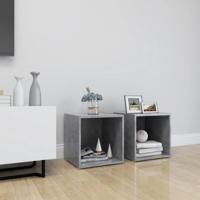 Tv-meubelen 2 st 37x35x37 cm bewerkt hout betongrijs