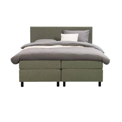 Leen Bakker - Boxspring Liv Egaal - 160x200 Cm - Ronde Poot - Stof - Groen
