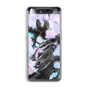 Pastel zwart: Samsung Galaxy A80 Transparant Hoesje