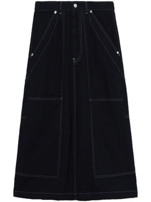 MM6 Maison Margiela jupe en jean à coupe évasée - Noir