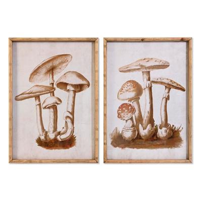 Schilderij DKD Home Decor Kristal 50 x 70 x 2,8 cm 50 x 2,8 x 70 cm Paddenstoel (2 Stuks)