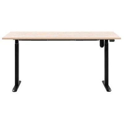Bureau Homeworx zit/sta elektrisch verstelbaar - eikenkleur/zwart - 75/118x160x80 cm - Leen Bakker