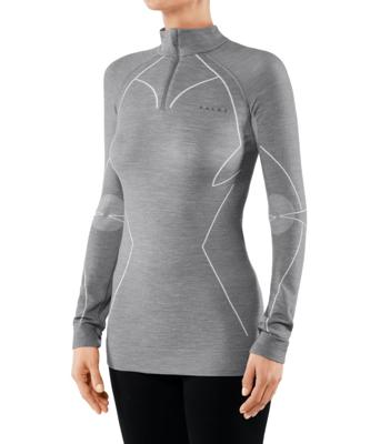 Falke Wool-Tech Zip Regular Pully Dames Grey-Heather L