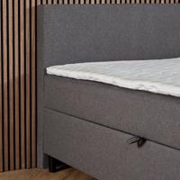 2-Persoons Boxspring met opbergruimte Billy - Grijs/ Antraciet 140x200 cm - Pocketvering - Inclusief Topper - Dekbed-Discounter.nl
