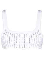 The Attico brassière nervurée à ornements strassés - Blanc