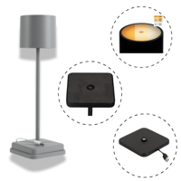 LED's Light Oplaadbare LED Tafellamp - Dimbaar via aanraking - Binnen en buiten - Grijs LED's Light Oplaadbare LED Tafellamp - Dimbaar via aanraking - Binnen en buiten - Grijs