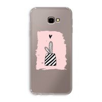 Zwart-wit cactus: Samsung Galaxy J4 Plus Transparant Hoesje