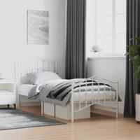 Bedframe met hoofd- en voeteneinde metaal wit 90x200 cm
