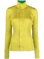 Bottega Veneta Pre-Owned cardigan nervurée en soie - Vert