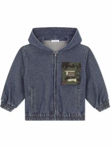 Dolce & Gabbana Kids hoodie à effet délavé - Bleu