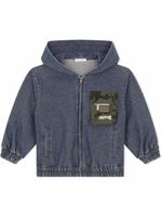 Dolce & Gabbana Kids hoodie à effet délavé - Bleu - thumbnail