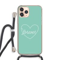 Forever heart pastel: iPhone 11 Pro Transparant Hoesje met koord